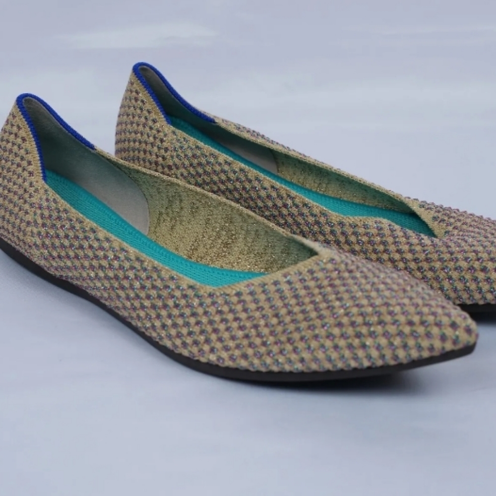 Rothys Multi Metallic The Point Flats Sparkling L… - image 3